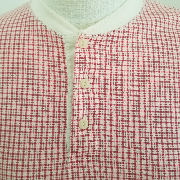 L.L. Bean Kids Red Patterned Henley Shirt - Picture 2 of 10